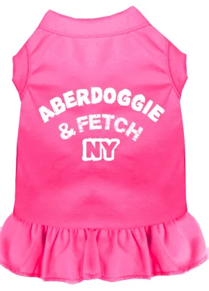 Aberdoggie Ny Screen Print Dress Bright Pink Sm