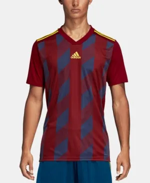 Adidas Men's Striped 19 Soccer Jersey Maroon Navy Blue Yellow Size Medium