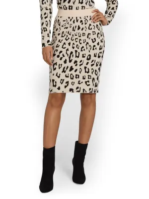 Allie Rose Leopard-Print Banded Midi Pencil Skirt - Brands We Love