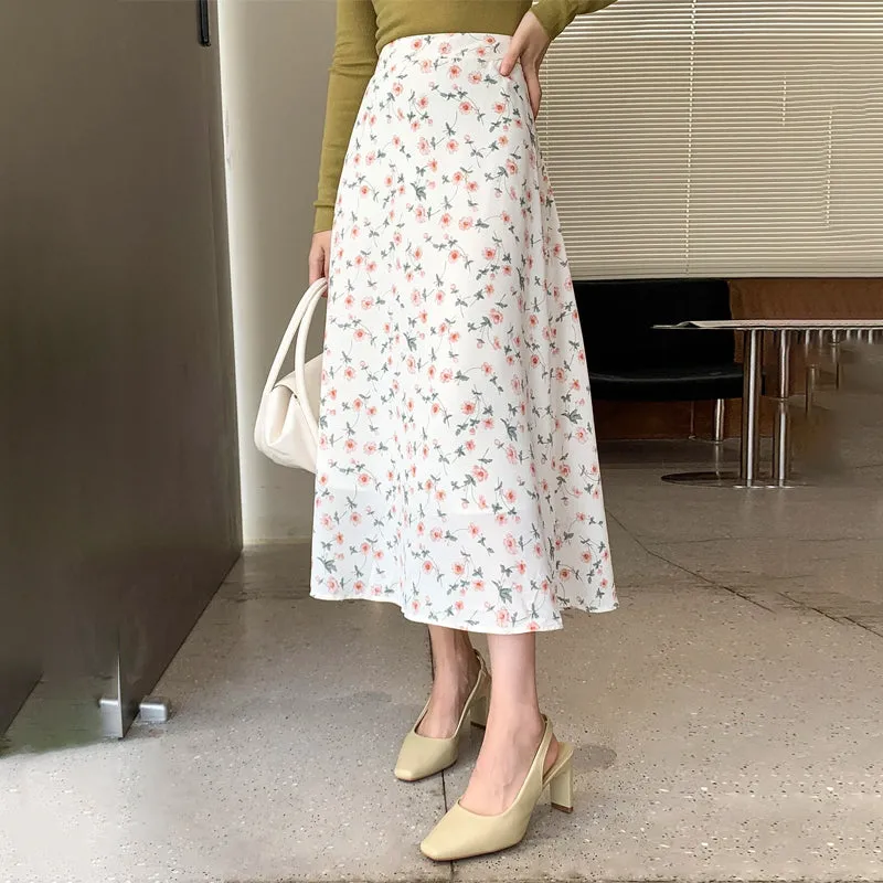 Allover Floral High Waist Skirt