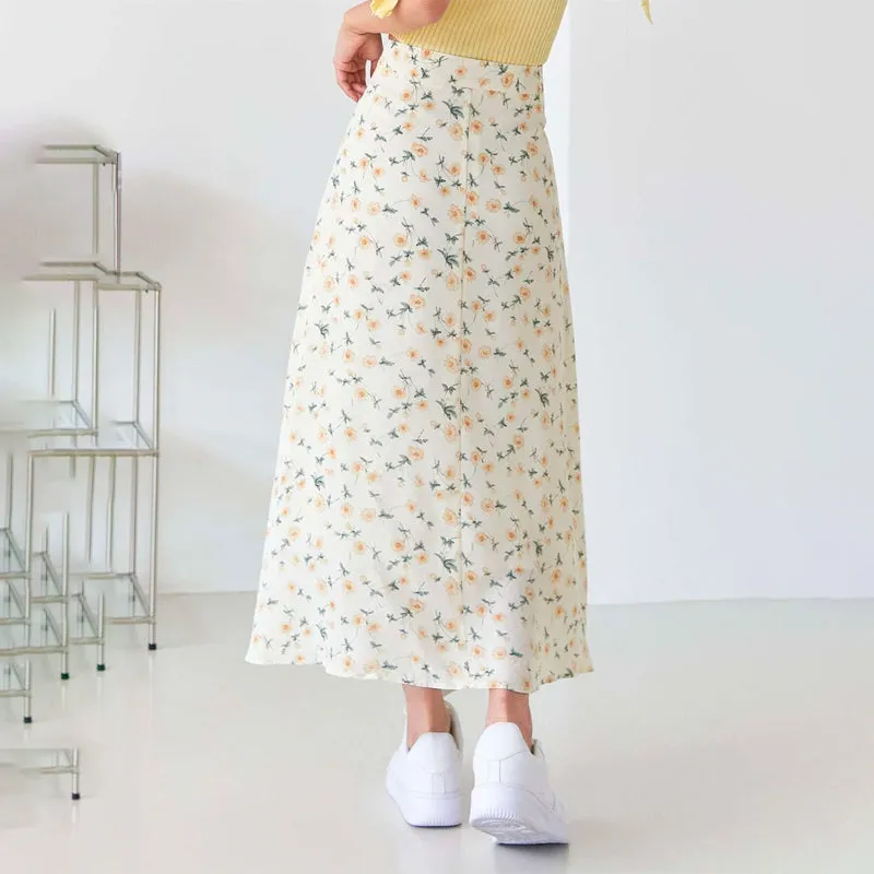 Allover Floral High Waist Skirt