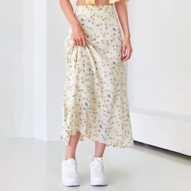 Allover Floral High Waist Skirt