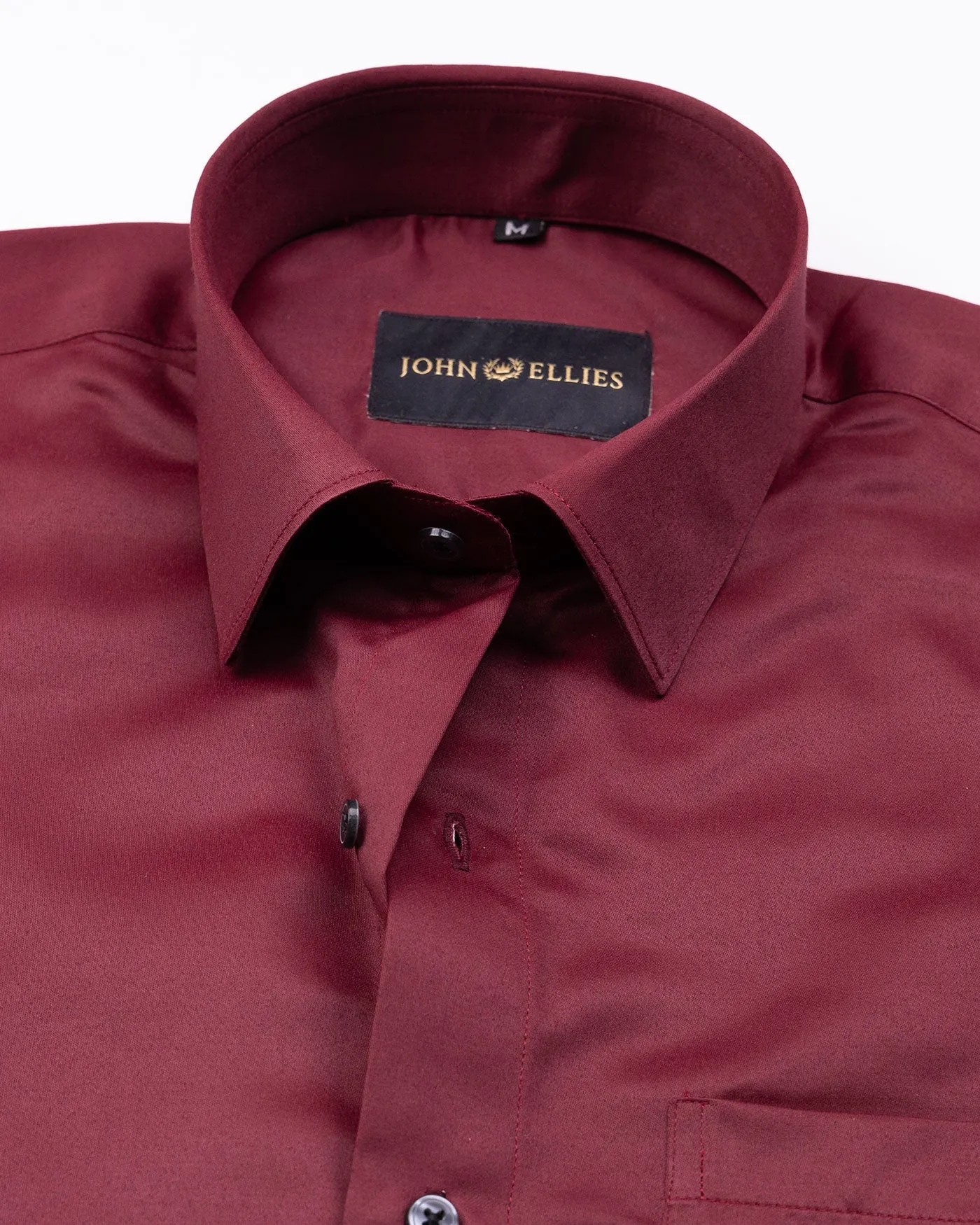 Alykaso Carmine Maroon Wrinkle Free Cotton Shirt