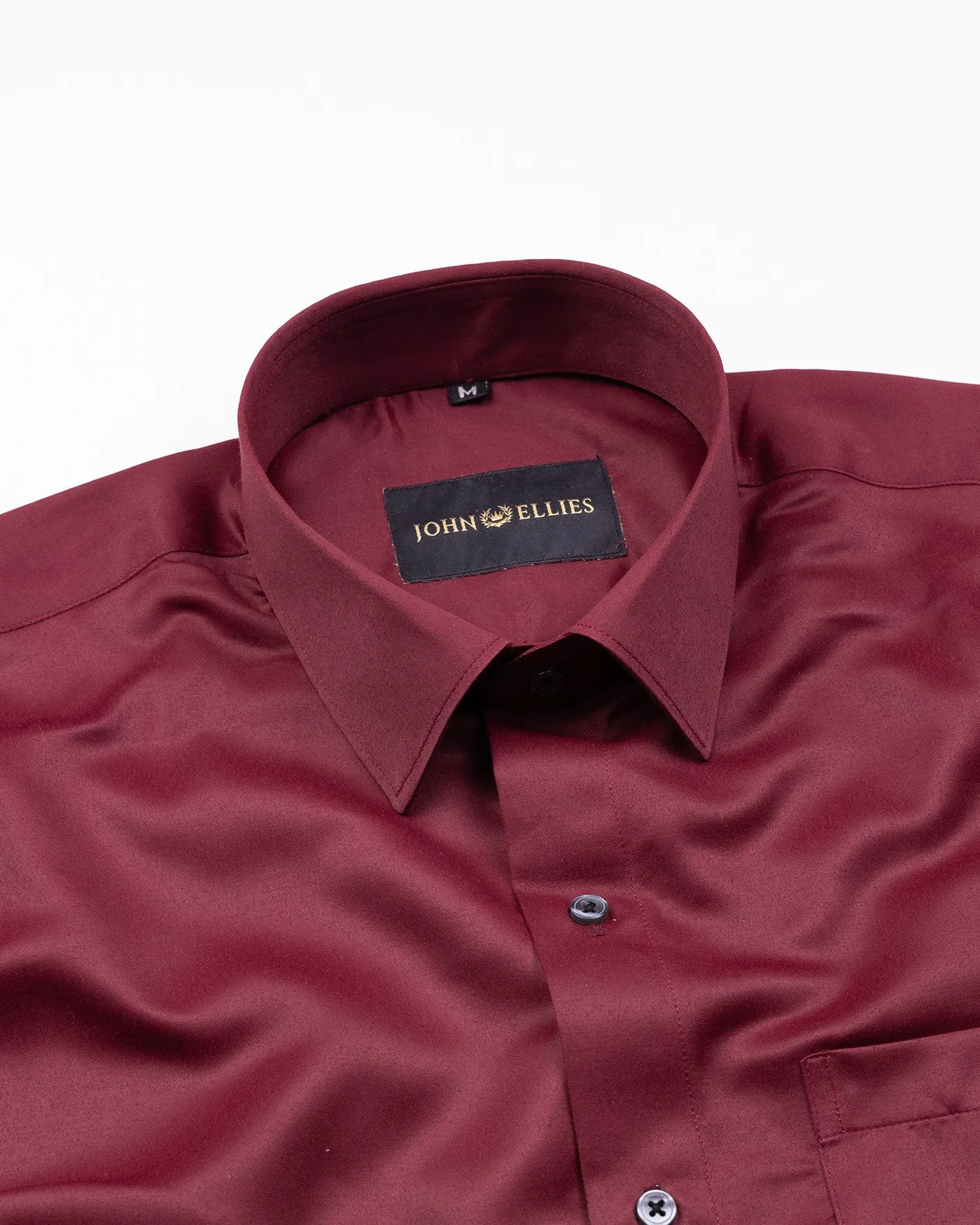 Alykaso Carmine Maroon Wrinkle Free Cotton Shirt