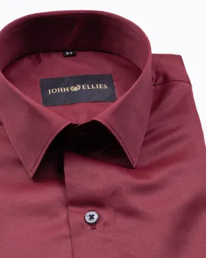 Alykaso Carmine Maroon Wrinkle Free Cotton Shirt