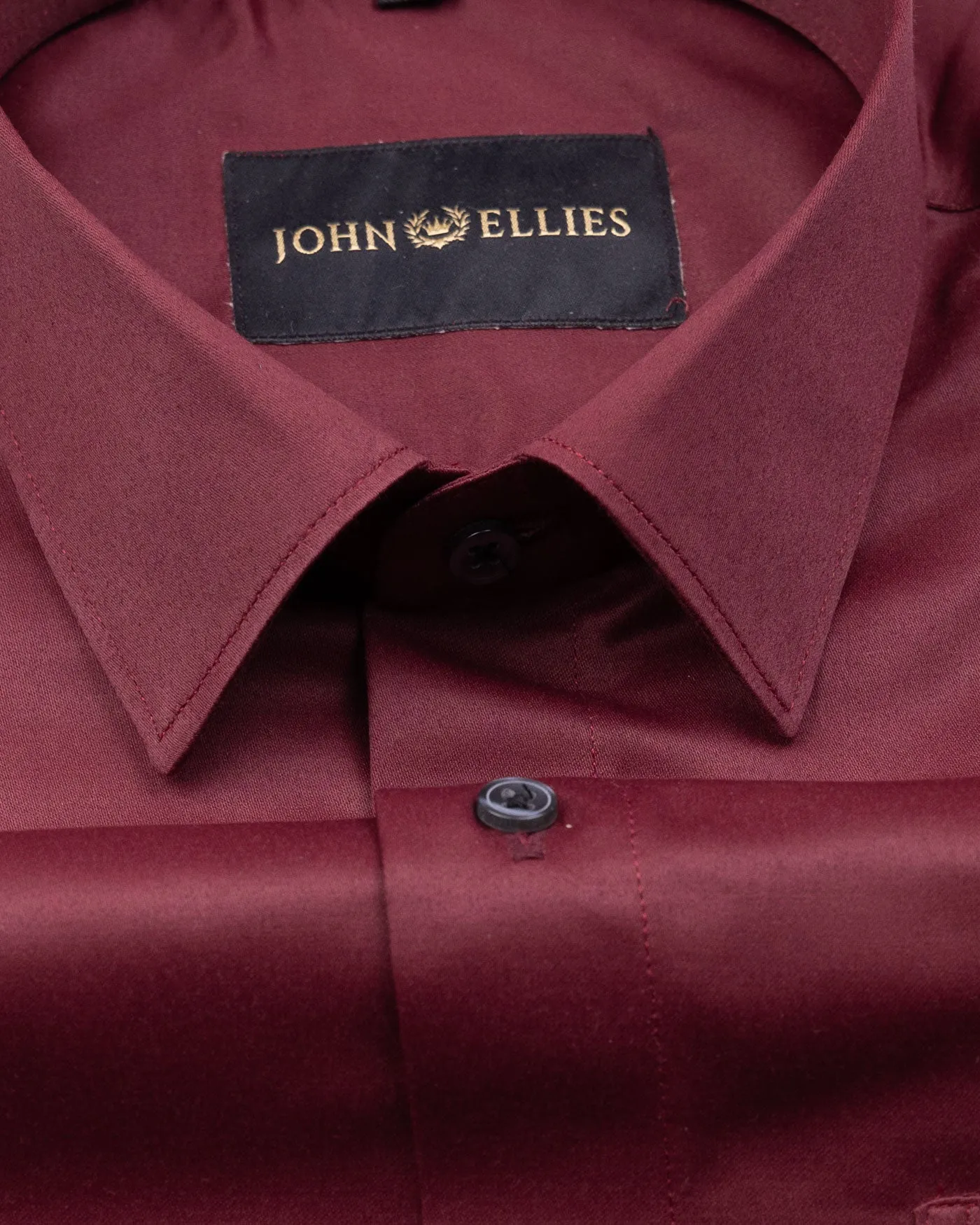 Alykaso Carmine Maroon Wrinkle Free Cotton Shirt