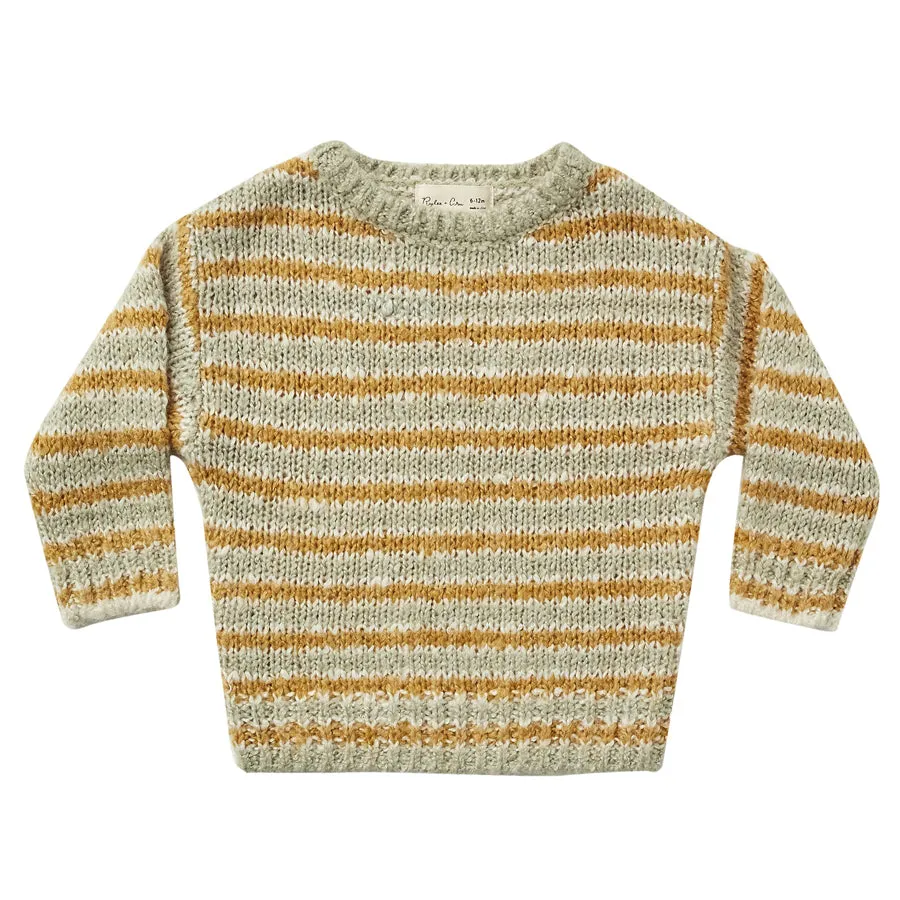 Aspen Sweater - Agave / Gold Stipe