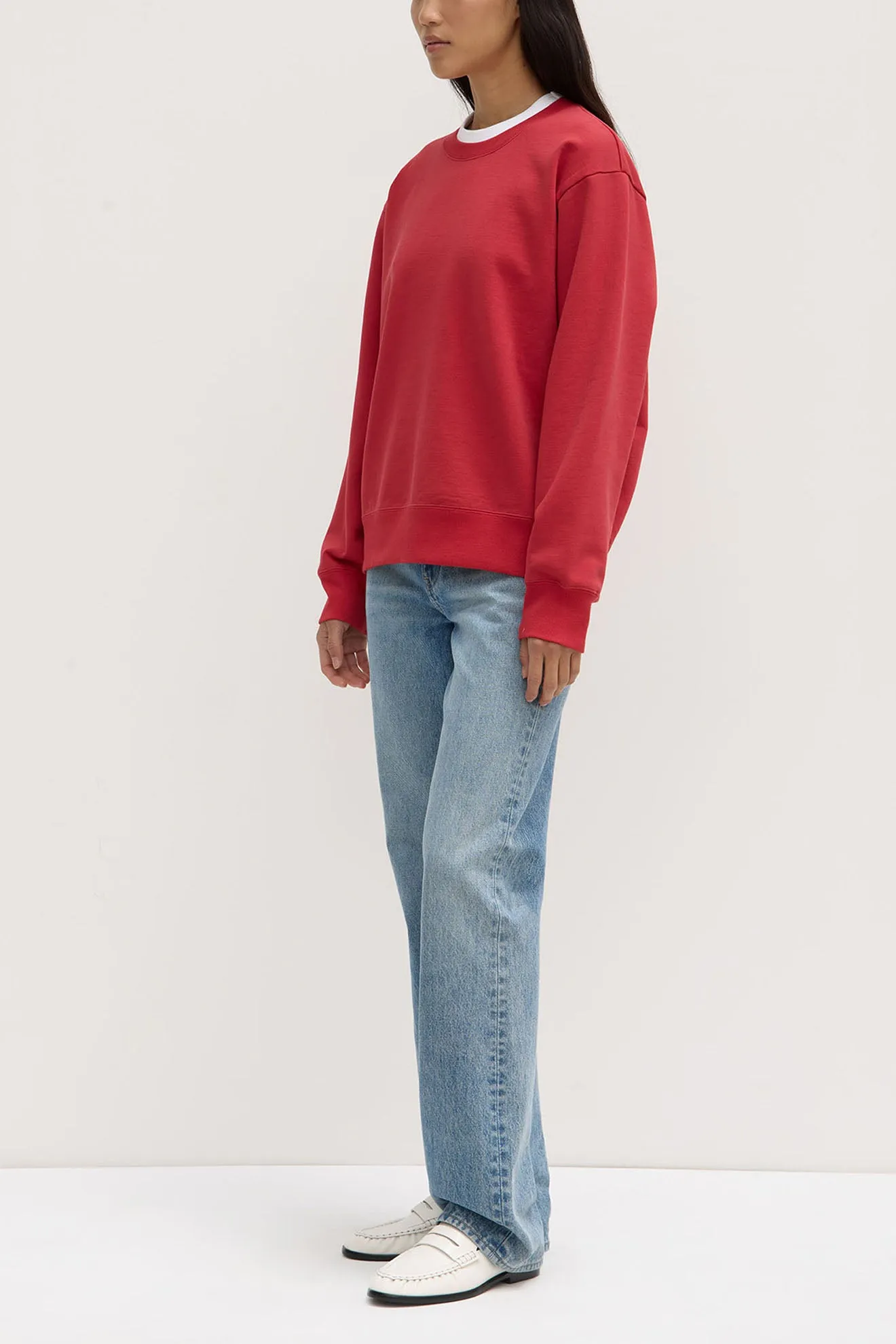 Assembly Label - Womens Weekender Fleece Crew, Goji