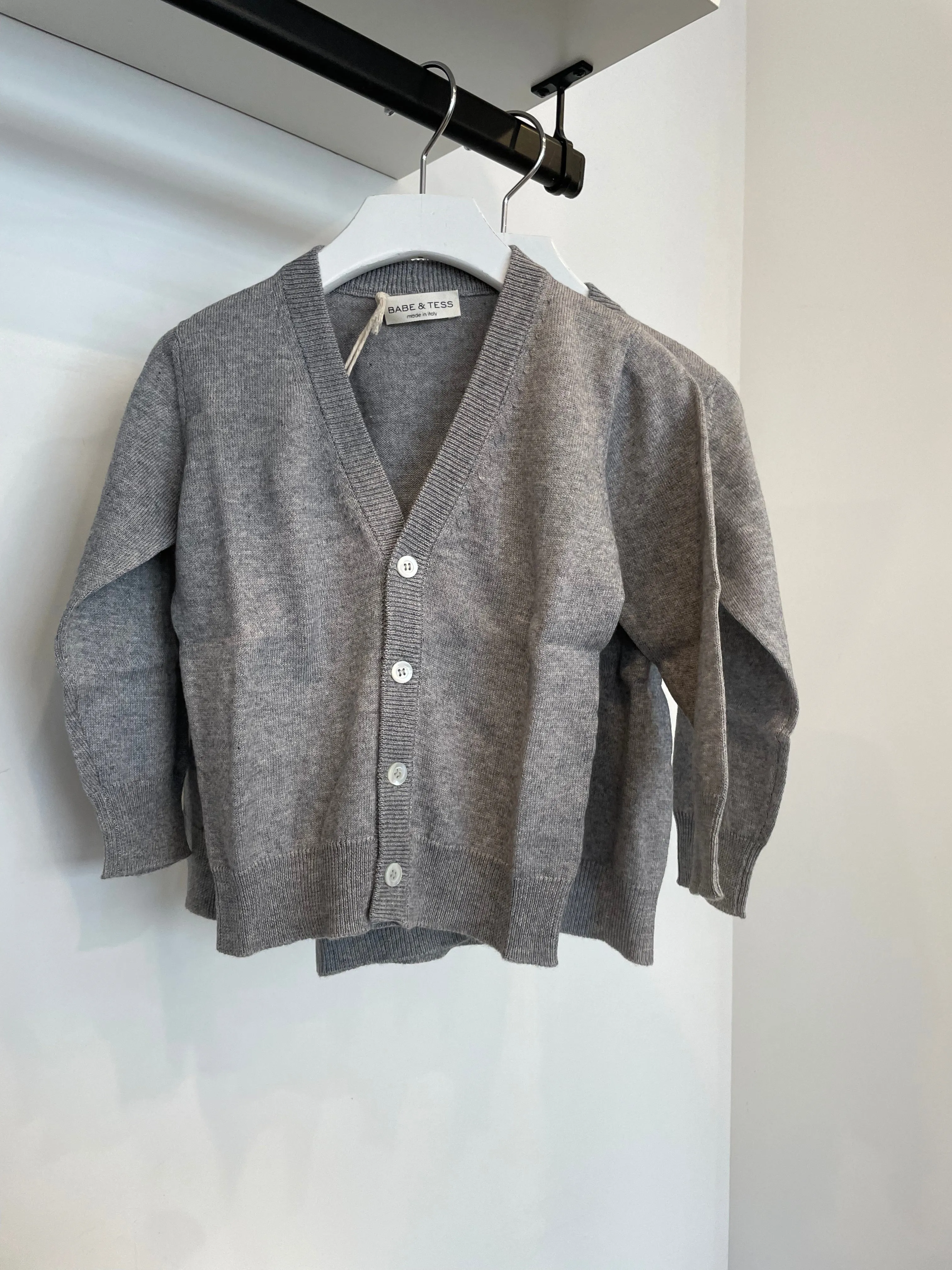 Babe & Tess Grey Melange Boy Cardigan