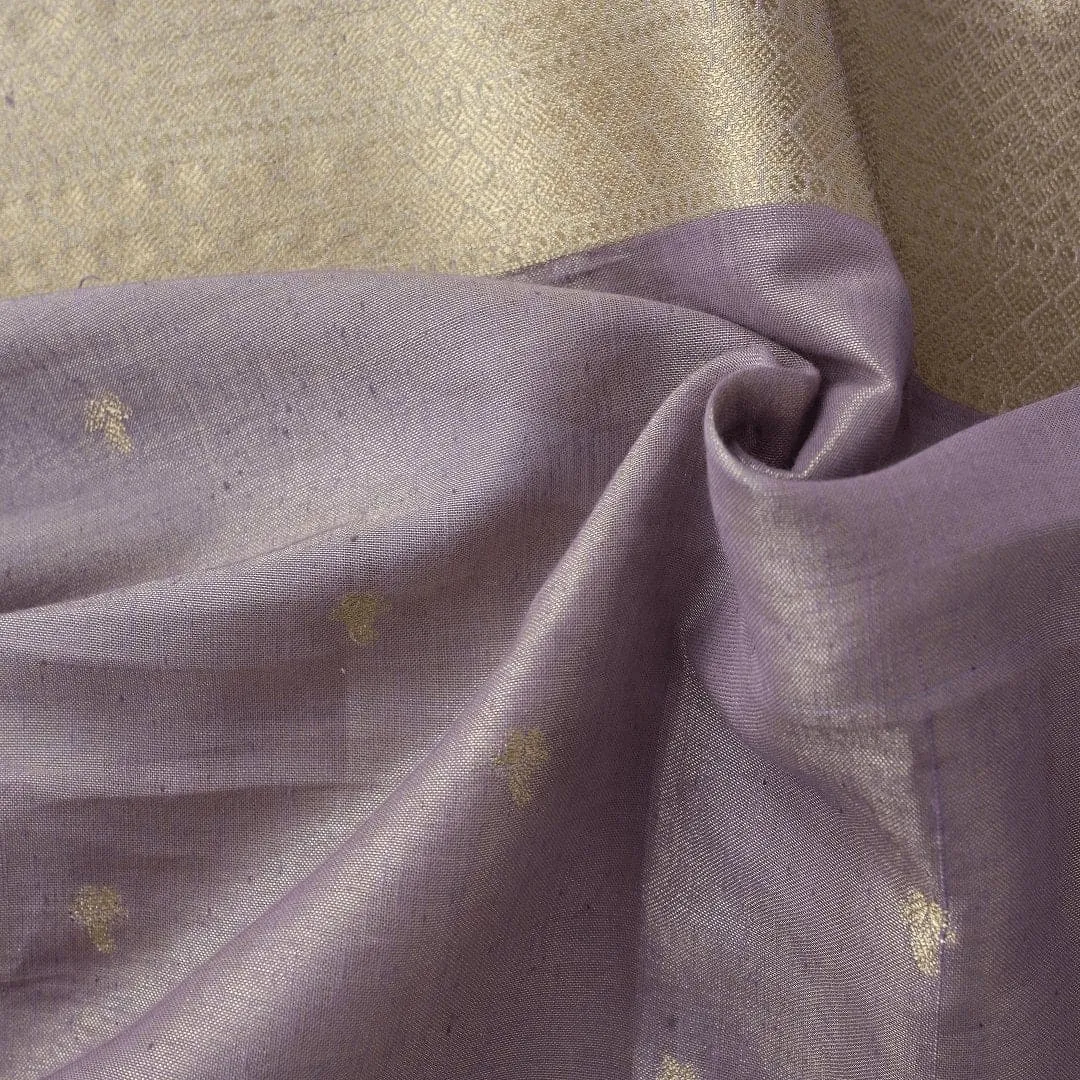 Banarsi Butte Silk Fabric - Purple