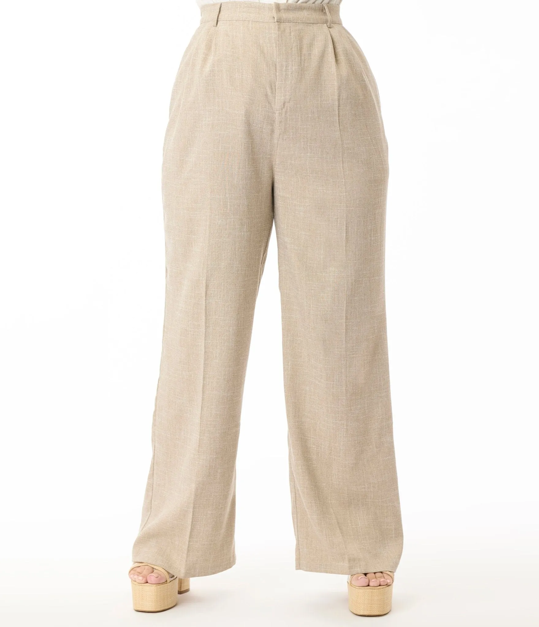 Banned Plus Size 1940s Sand Stripe Martha Trousers