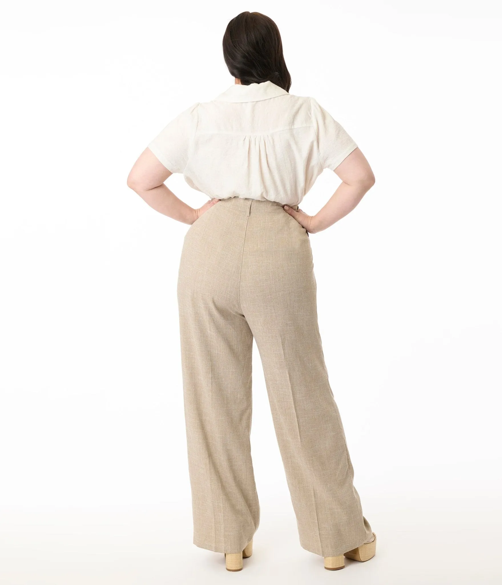 Banned Plus Size 1940s Sand Stripe Martha Trousers