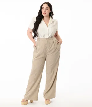 Banned Plus Size 1940s Sand Stripe Martha Trousers