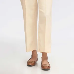 Beige Plain Khaddar Straight Fit Trouser PW3696