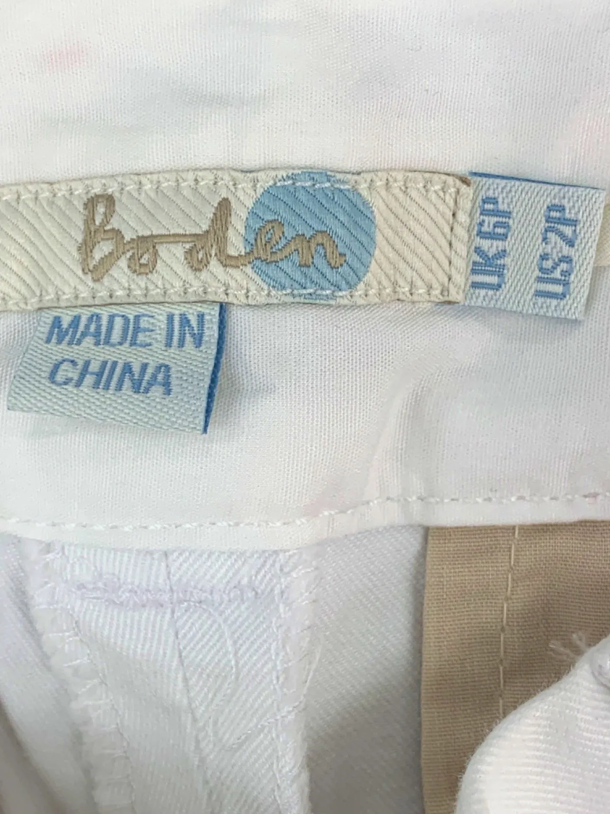 Boden White Straight Leg Trousers UK 14L