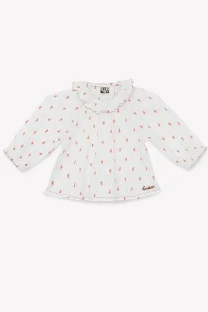 Bonton Baby Ecru Bonton Blouse   Pink Bloomer Set