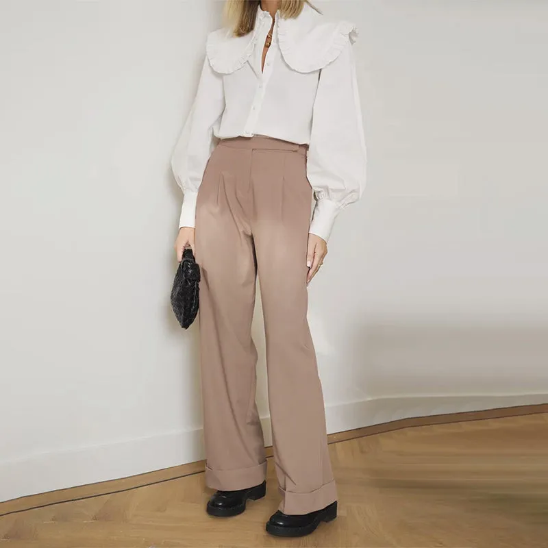 Chic Oversized Straight Cut Slacks for Women