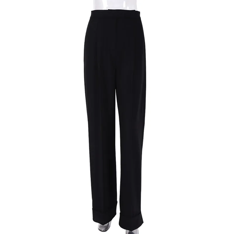 Chic Oversized Straight Cut Slacks for Women