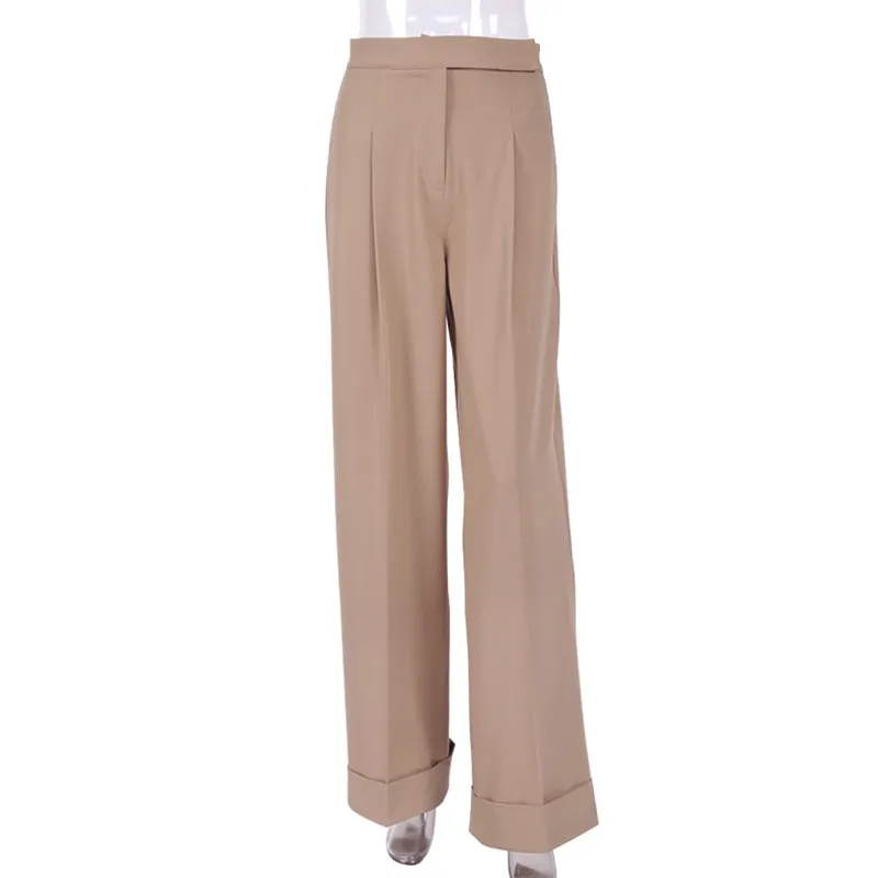 Chic Oversized Straight Cut Slacks for Women