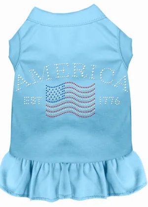 Classic America Rhinestone Dress Baby Blue Xs