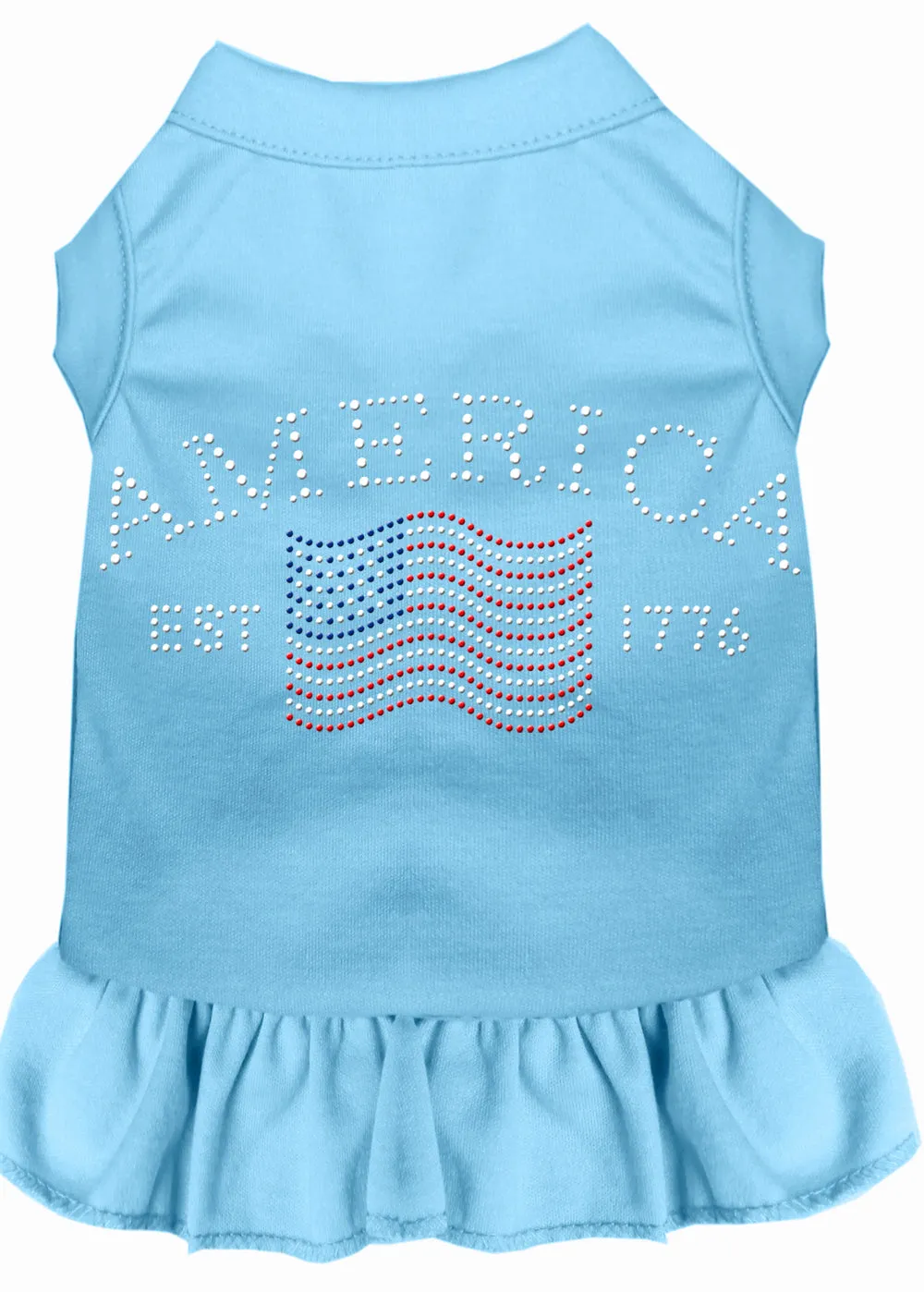 Classic America Rhinestone Dress Baby Blue Xs