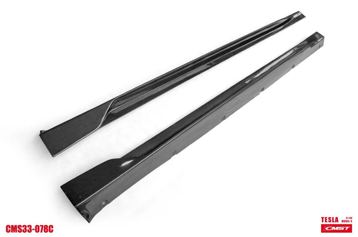CMST Tuning V4 Side Skirts for Tesla Model 3 Performance/Base Carbon Fiber/FRP