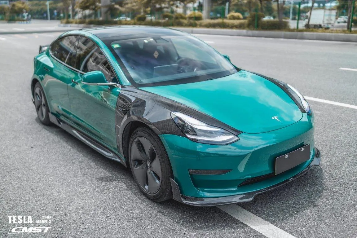 CMST Tuning V4 Side Skirts for Tesla Model 3 Performance/Base Carbon Fiber/FRP