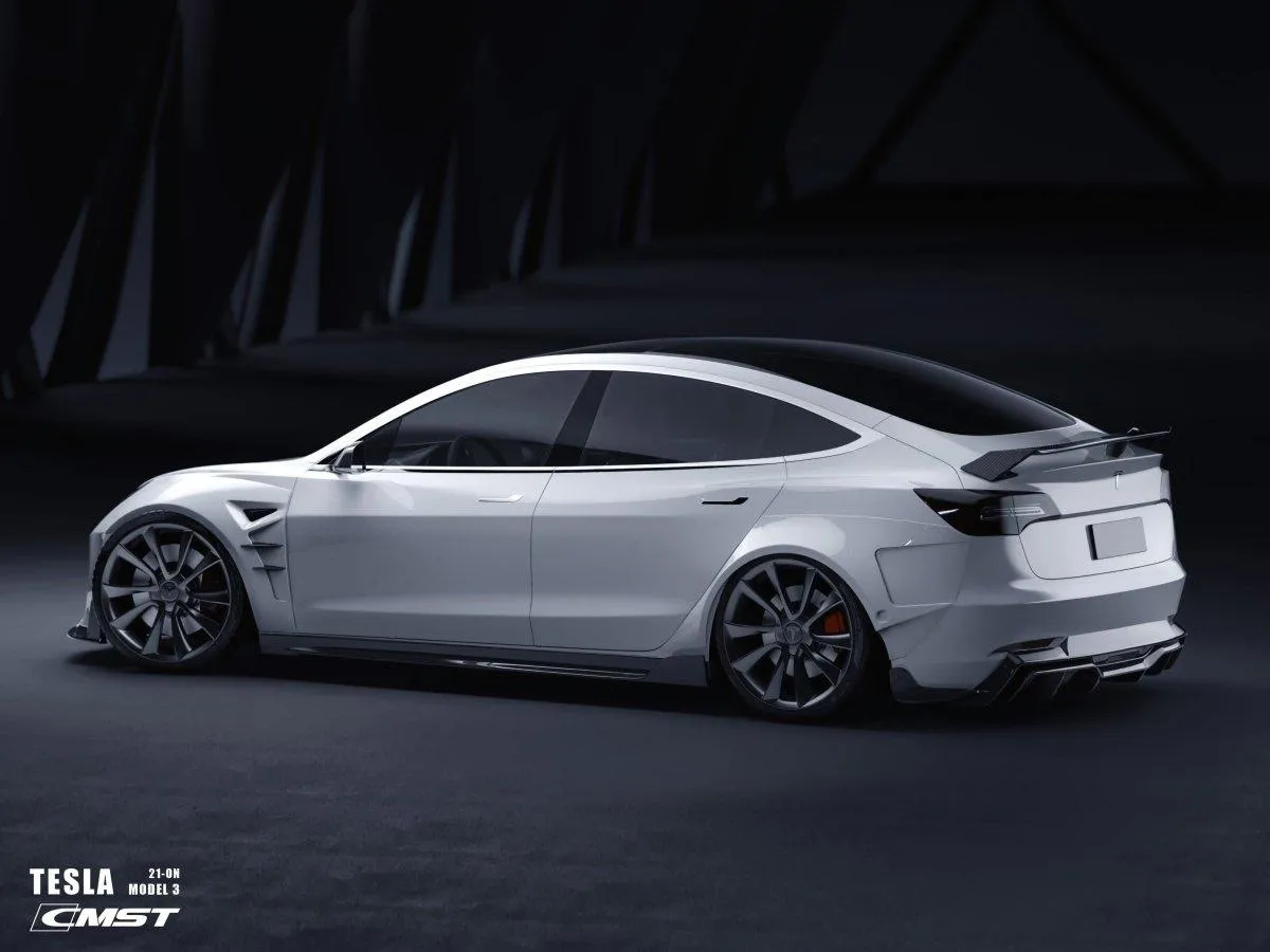CMST Tuning V4 Side Skirts for Tesla Model 3 Performance/Base Carbon Fiber/FRP