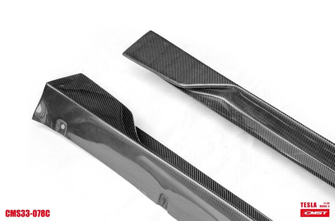 CMST Tuning V4 Side Skirts for Tesla Model 3 Performance/Base Carbon Fiber/FRP