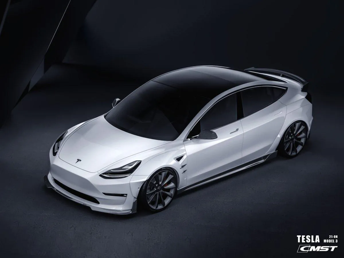 CMST Tuning V4 Side Skirts for Tesla Model 3 Performance/Base Carbon Fiber/FRP