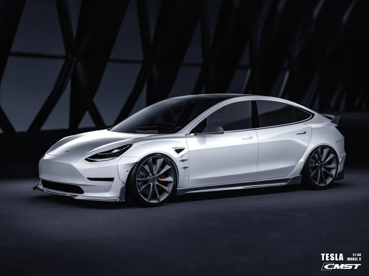 CMST Tuning V4 Side Skirts for Tesla Model 3 Performance/Base Carbon Fiber/FRP