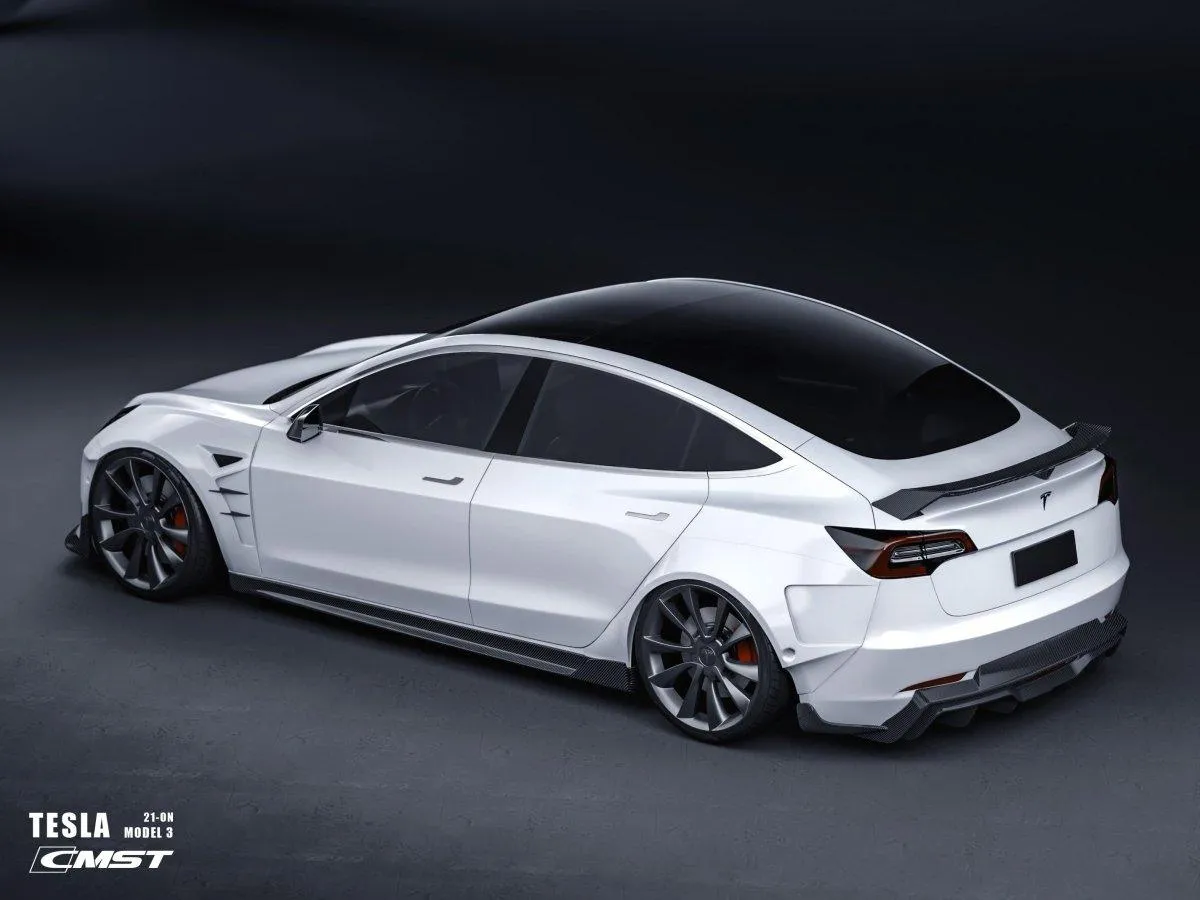 CMST Tuning V4 Side Skirts for Tesla Model 3 Performance/Base Carbon Fiber/FRP