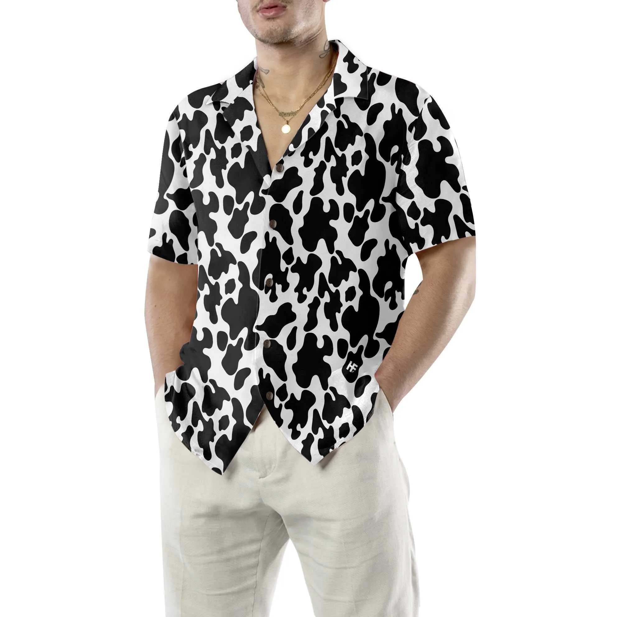 Cow Print Seamless Pattern Hawaiian Shirt, Cow Hawaiian Shirt, Cow Print Shirt For Men And Women