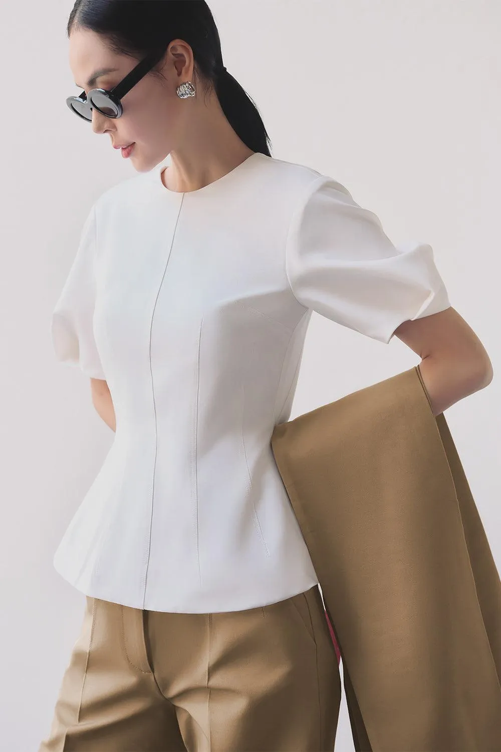 Dacey Straight Wide Leg Crepe Floor Length Trousers