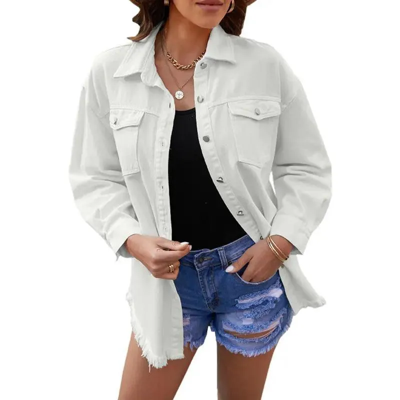 Denim Lapel Top – Casual Style