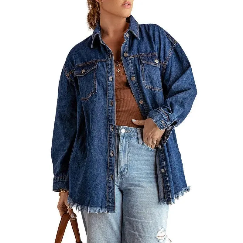 Denim Lapel Top – Casual Style