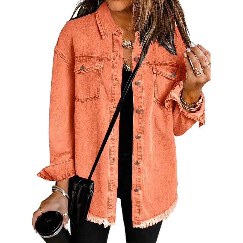 Denim Lapel Top – Casual Style