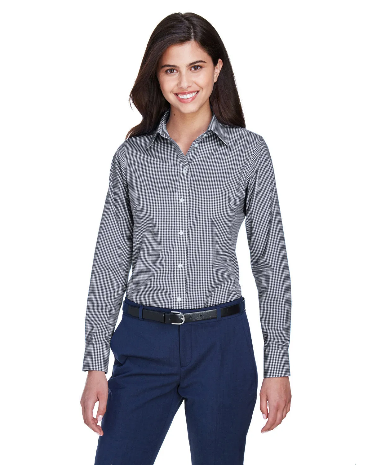 Devon & Jones Ladies Gingham Check Dress Shirt