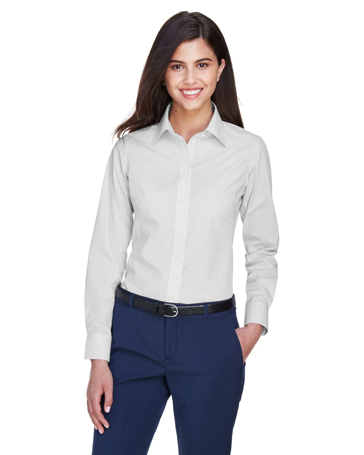 Devon & Jones Ladies Gingham Check Dress Shirt