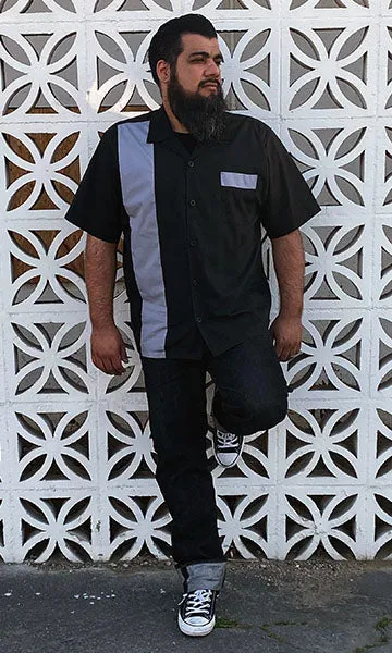 Don Muerto Bowling Shirt in Classic Black and Gray