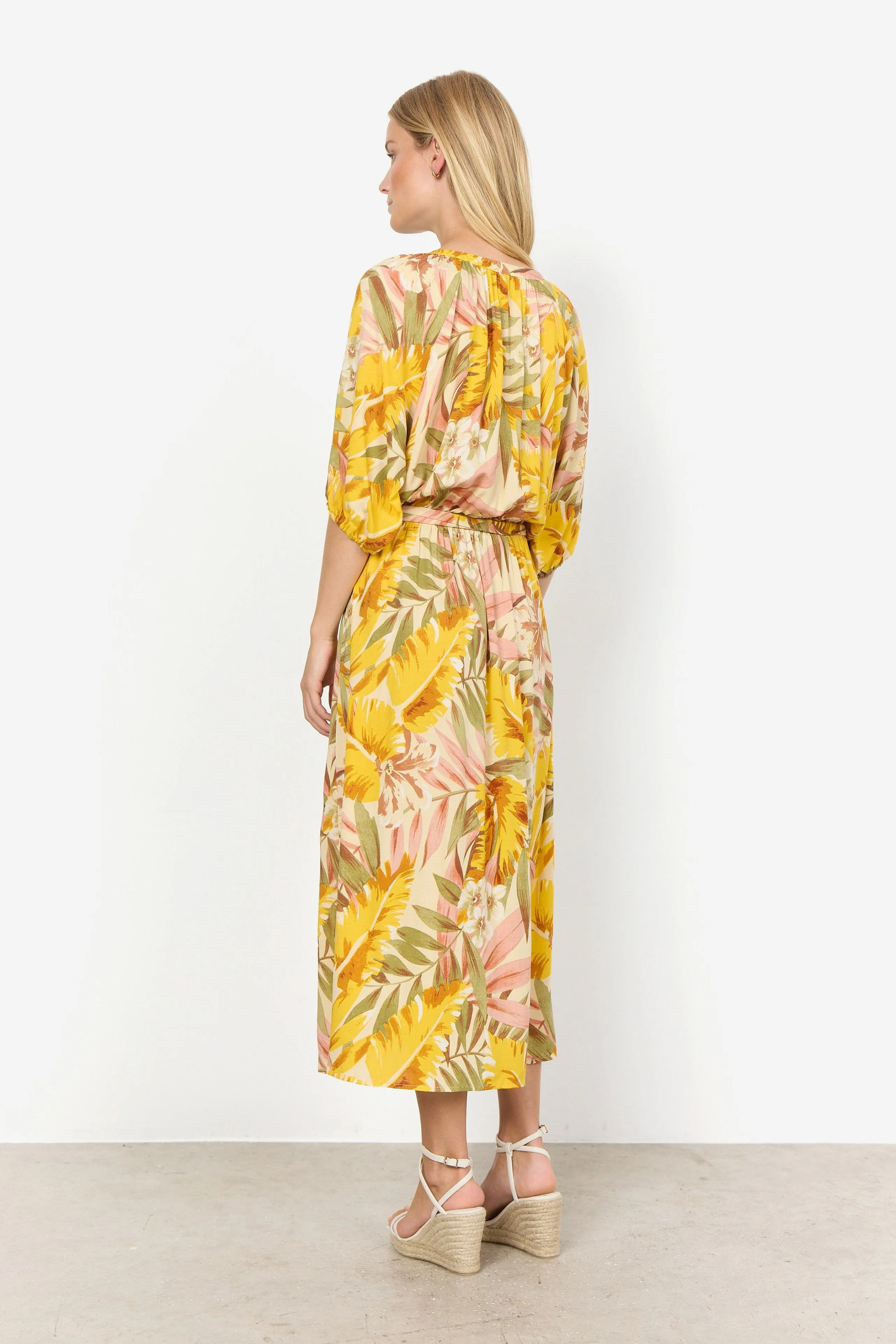 Elyse Dress - Golden Yellow Combi