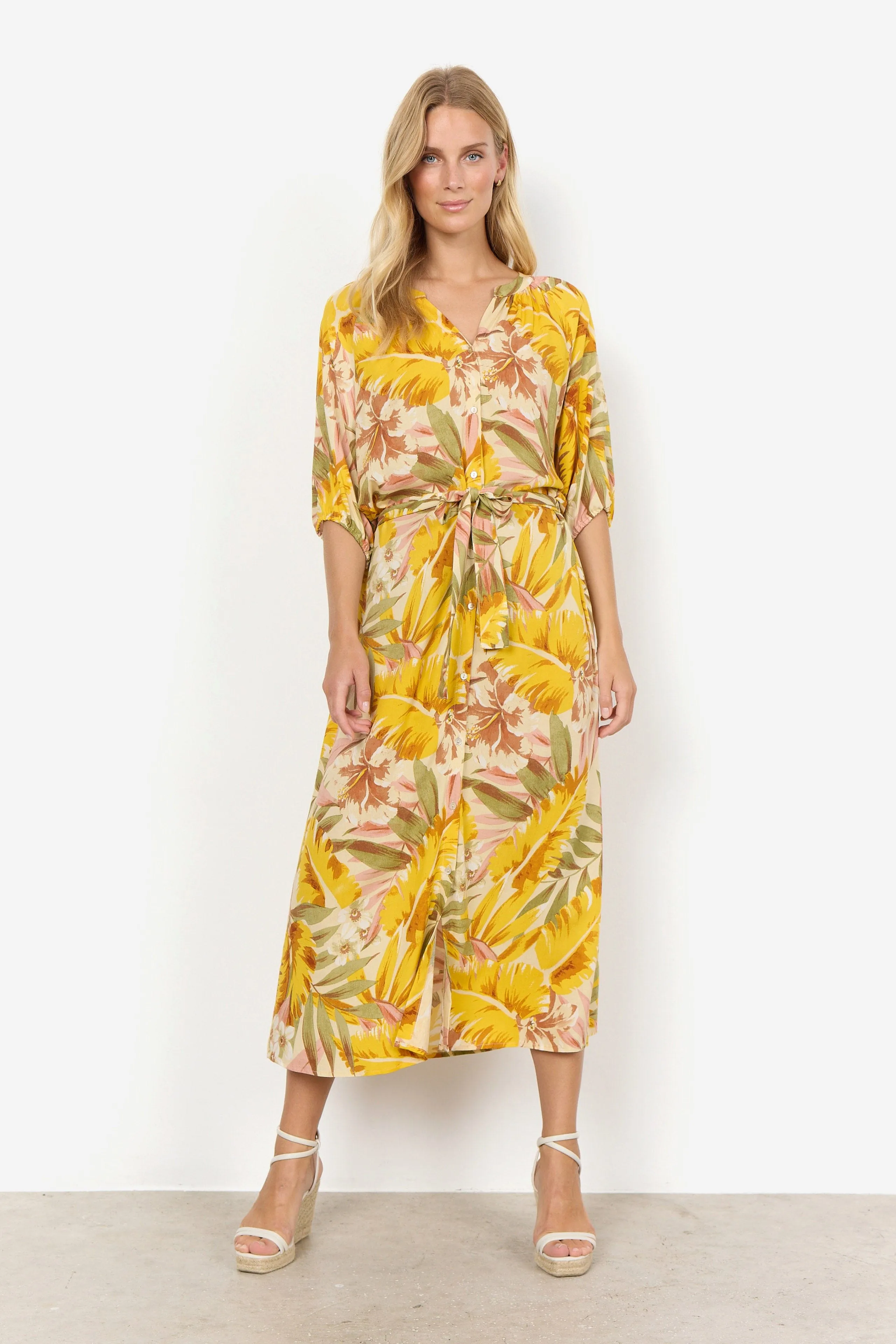Elyse Dress - Golden Yellow Combi