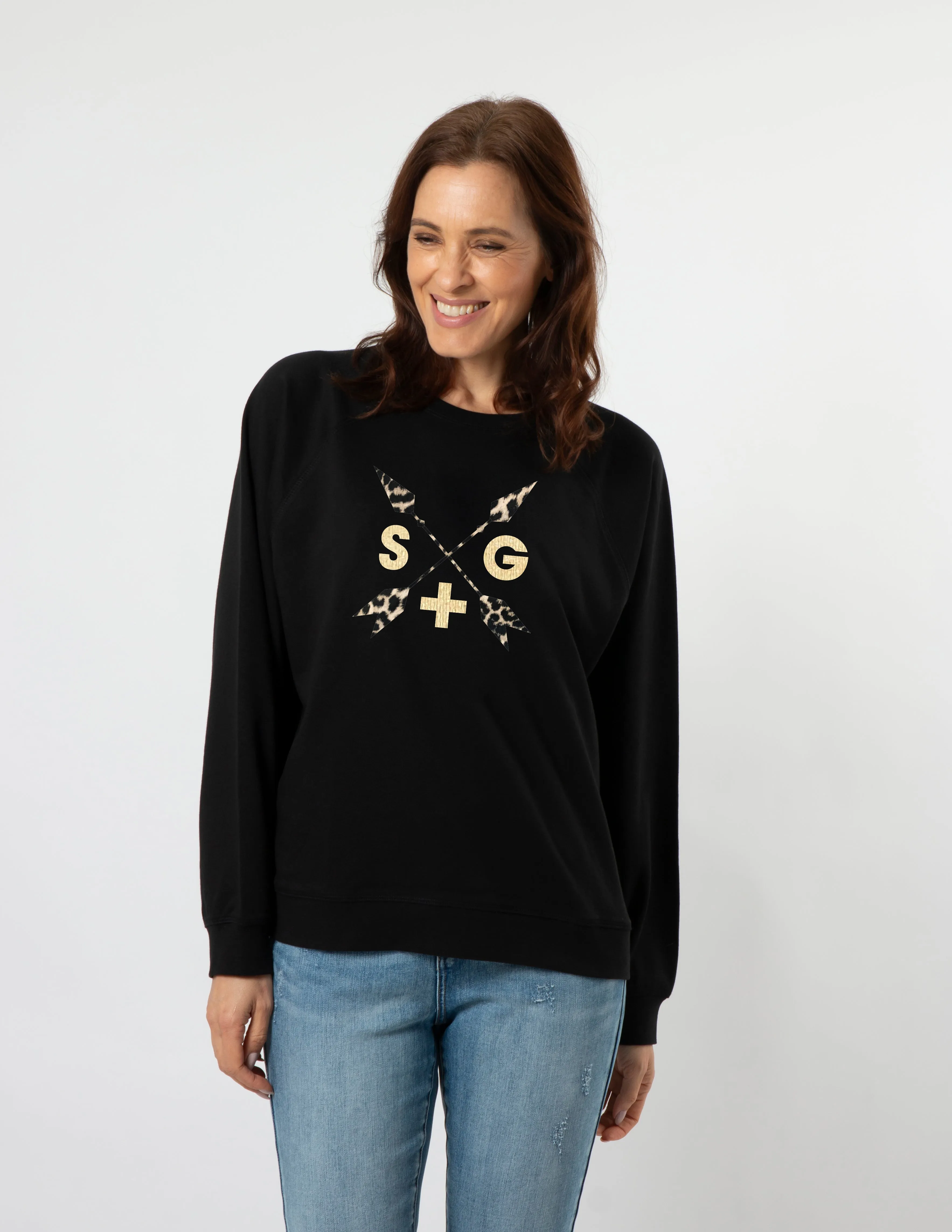 Everyday Sweater - Black Leopard Arrow