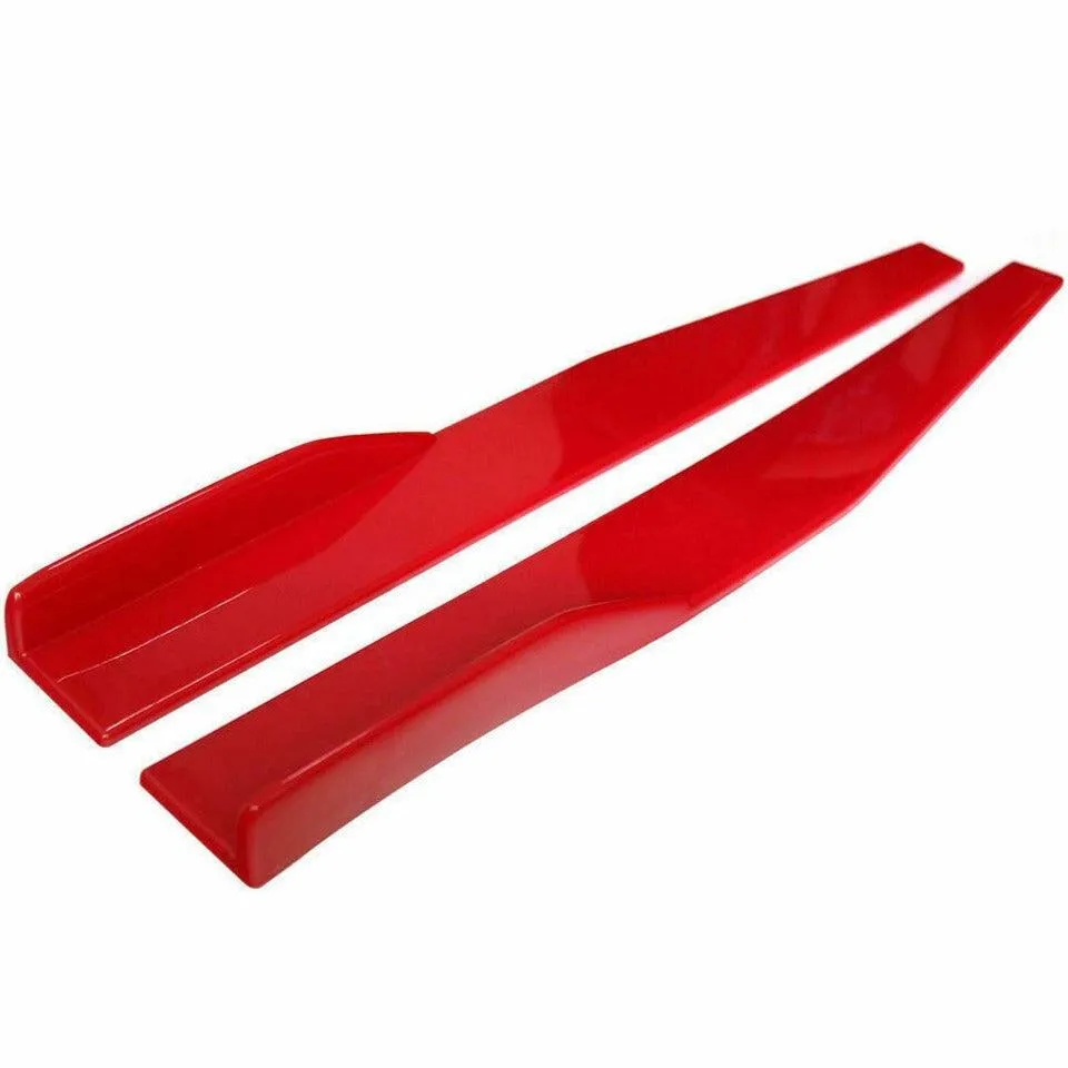 Fit 2008-2020 Toyota Camry Side Skirts Splitters Spoiler Diffuser Wings (Red)
