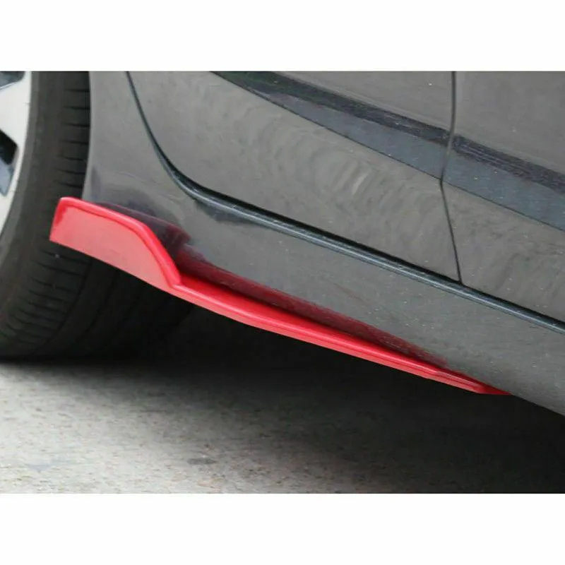Fit 2008-2020 Toyota Camry Side Skirts Splitters Spoiler Diffuser Wings (Red)