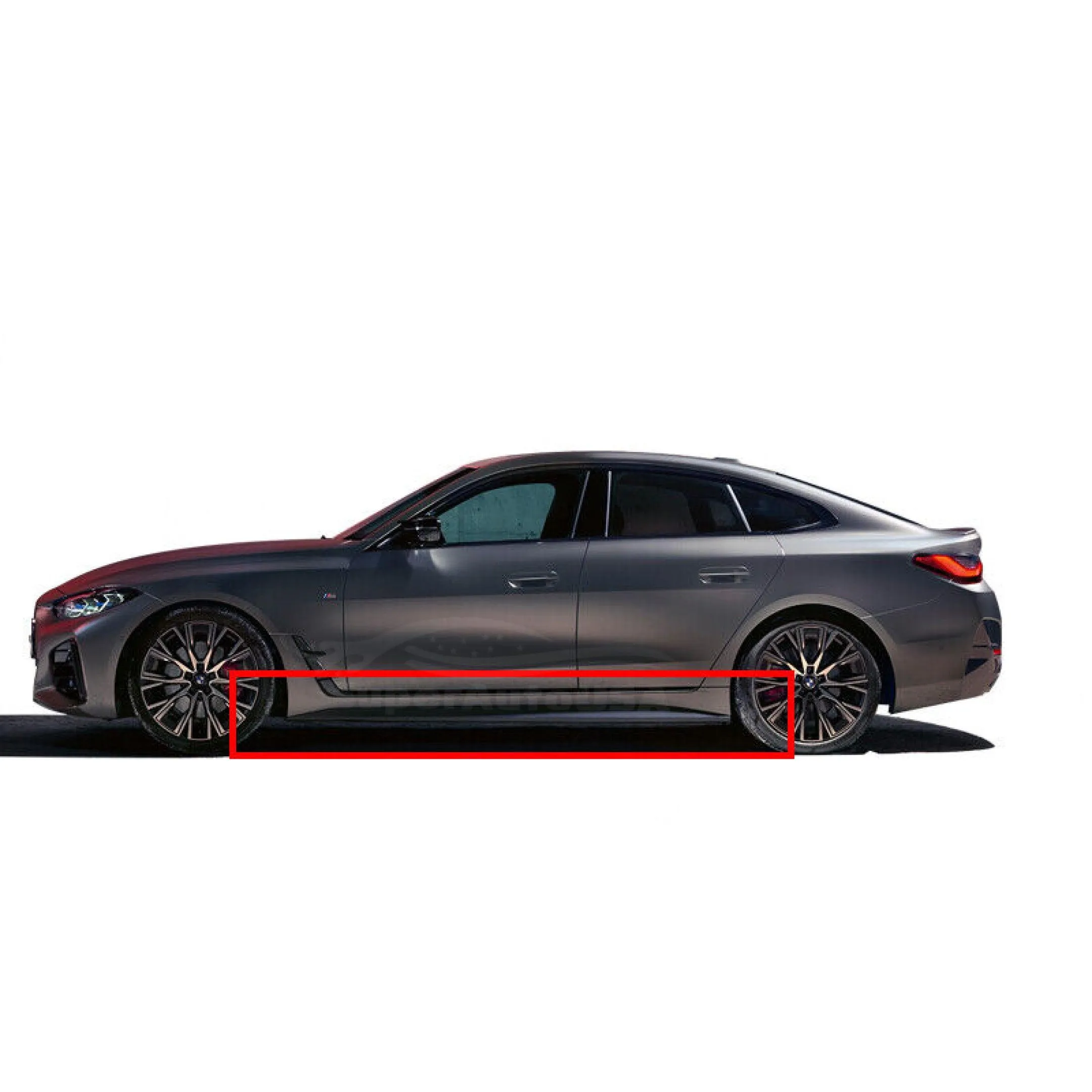 Fits 2021-2024 BMW 4 Series G22 G23 430i M440i 440i Gloss Black Side Body Skirts