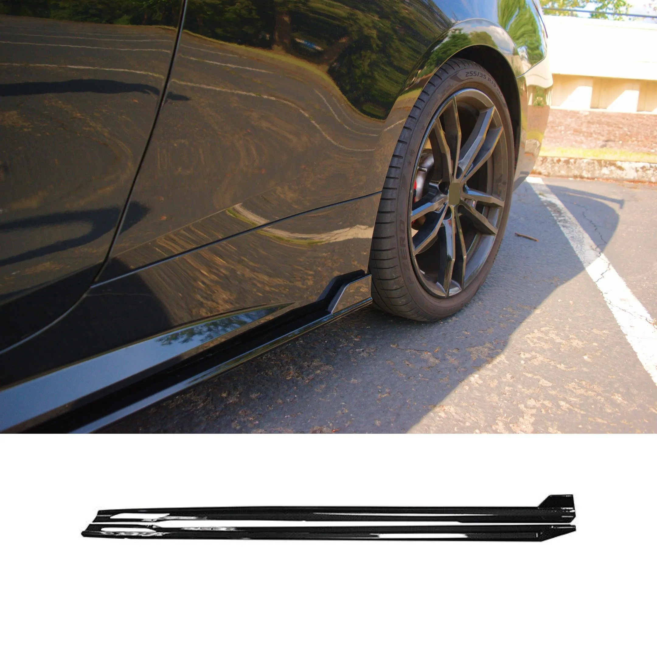 Fits 2021-2024 BMW 4 Series G22 G23 430i M440i 440i Gloss Black Side Body Skirts