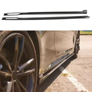 Fits 2021-2024 BMW 4 Series G22 G23 430i M440i 440i Gloss Black Side Body Skirts