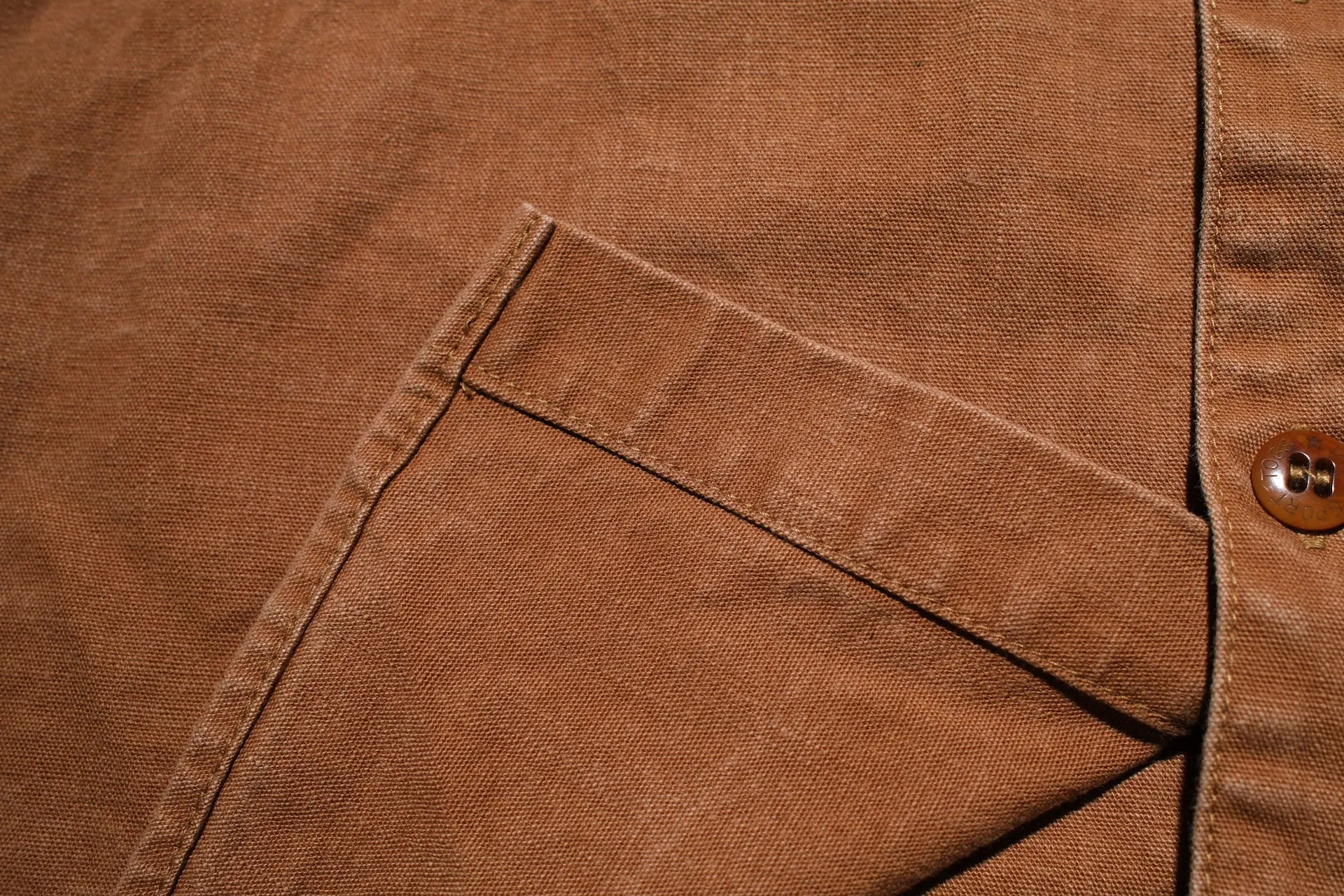 Freewheelers "Uplander" Heavyweight Duck Canvas Workshirt (Brown)