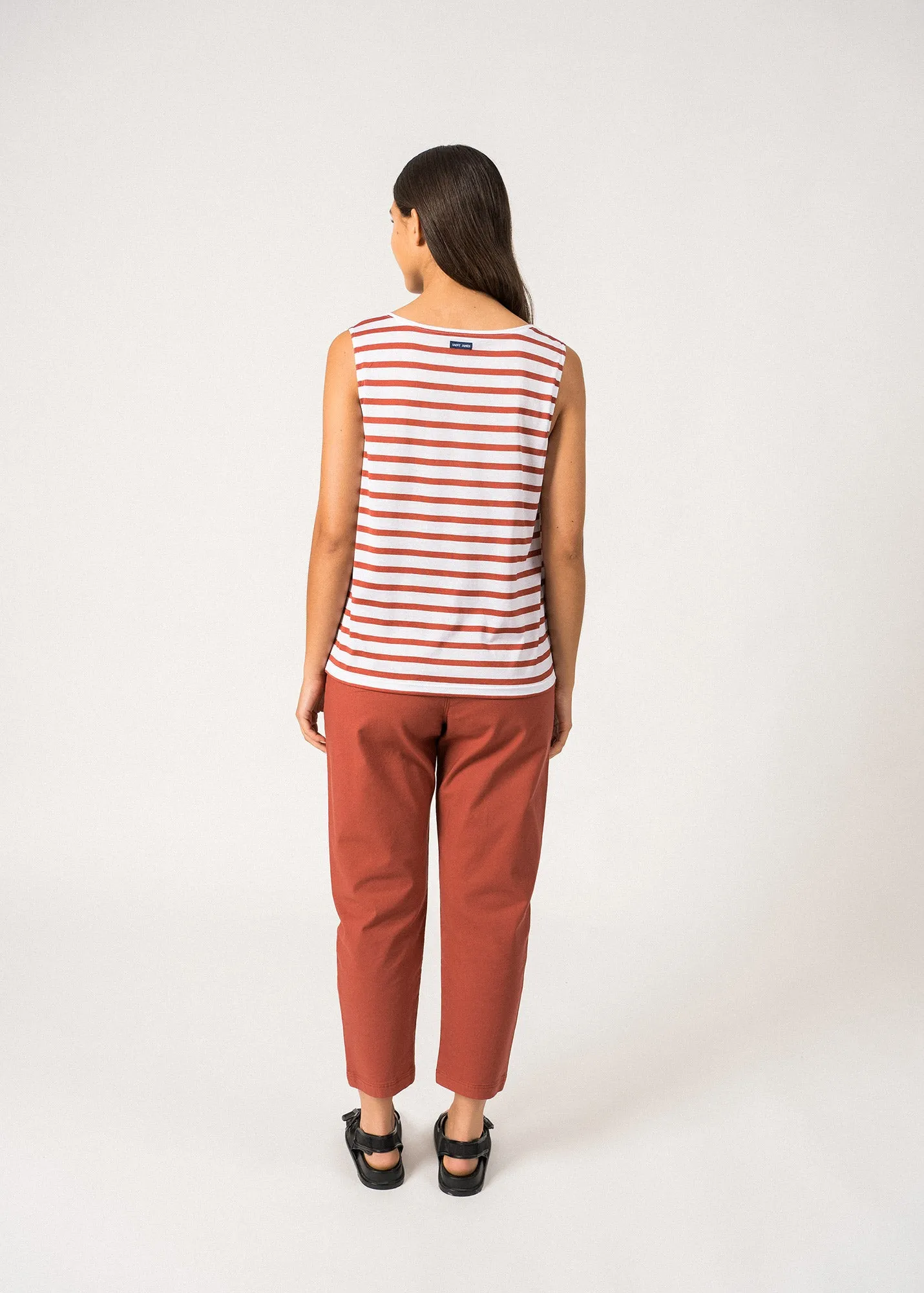 Gassin Striped Tank Top  cotton (NEIGE/TERRACOTTA)